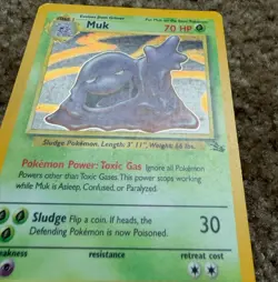 Pokemon TCG Muk Holo Rare Card 13/62 Fossil 1999 Unlimited - Image 4
