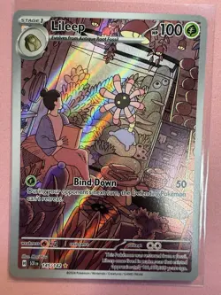 Pokemon TCG Lileep Card Stellar Crown 145/142 NM/Mint Condition Illustration - Image 1