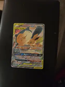 Eevee & Snorlax GX SM169 Black Star Promo Tag Team Ultra Rare Pokemon Card MP - Image 1