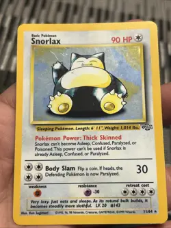 Pokemon TCG Snorlax 11/64 Jungle 1999 Holo Rare Unlimited- LP - Image 2
