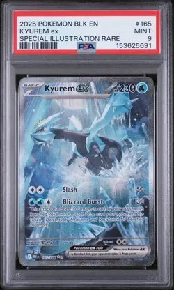 PSA 9 Kyurem EX 165/086 Pokemon Black Bolt Special Illustration Rare SIR - Image 1