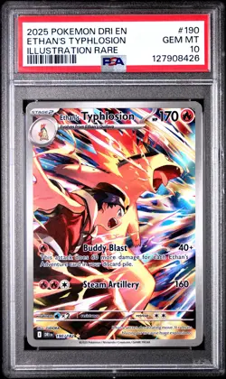 PSA 10 - Ethan's Typhlosion 190/182 - Pokemon Destined Rivals English - Image 1