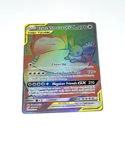 NM Eevee & Snorlax GX Secret Rare 191/181 Team Up Holo Pokemon Card TCG English - Image 1