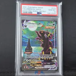 PSA GEM MT 10 -2021 Pokemon UMBREON VMAX EVOLVING SKIES SWSH SECRET RARE-215/203 - Image 1