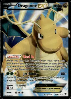 Dragonite EX 108/111 Ultra Rare Furious Fists Pokemon Holo HP - Image 1