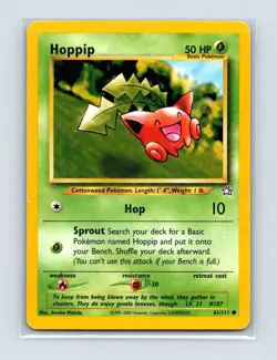 Hoppip 61/111 Common Neo Genesis Pokemon Unlimited Lightly Played - Image 1
