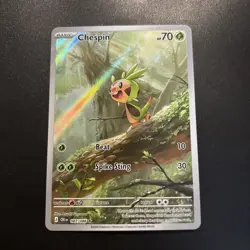 087/086 Chespin Illustration Rare Pokemon TCG Chaos Rising ME04 NM - Image 1