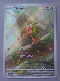 Pokemon TCG Chaos Rising 087/086 Chespin Illustration Rare - NM - Image 1