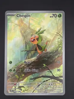 Chespin 087/086 Illustration Rare ME04: Chaos Rising Pokemon TCG Near Mint - Image 1