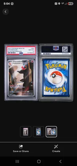 Pokemon Charmeleon Scarlet and Violet 151 Illustration Card Psa 10 - Image 1