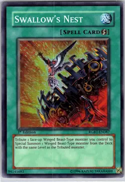 Yugioh Swallow's Nest RGBT-EN087 Super Rare 1st Edition NM - Image 1
