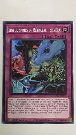 Yu-Gi-Oh! Sinful Spoils of Betrayal - Silvera 1st Ed. AGOV-EN074 Super NM/LP x1 - Image 1