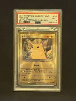 PSA 9 - 2021 Pokemon Celebrations UPC PIKACHU Gold Metal Card - Image 1