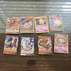 Pokemon TCG 8-Card Lot GX/V: Charizard GX, Buzzwole GX, Wigglytuff - Image 1