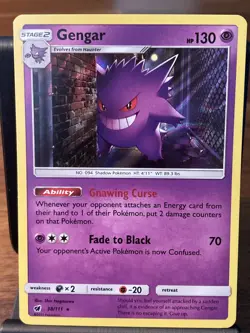 Pokemon TCG Gengar Holo Rare Crimson Invasion 38/111 Near Mint Trading Card - Image 1