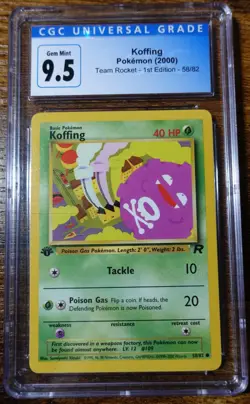 Koffing 58/82 1st Edition CGC 9.5 CGC 10 Team Rocket Pokemon Card ^ - Image 1