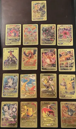 Pokemon TCG Gold Foil Cards 17 Card Lot Eternatus Pikachu Charizard, Etc. - Image 2