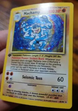 Machamp 8/102 4th print 1999-2000 Holo Base Set Unlimited Pokemon Card MP ^ - Image 4