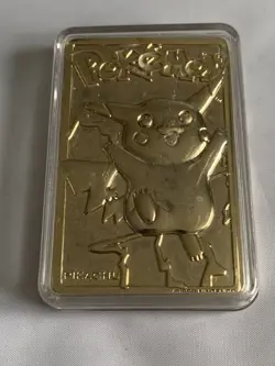 Vintage 1999 Burger King Pokemon 23K Gold Plated Trading Card Pikachu w/Case - Image 2