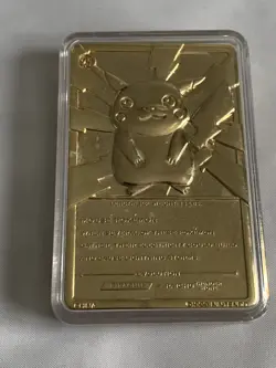 Vintage 1999 Burger King Pokemon 23K Gold Plated Trading Card Pikachu w/Case - Image 3