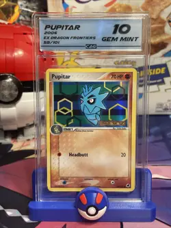 Pupitar 58/101 EX Dragon Frontiers - Common Pokemon Card CAG GEM MINT 10 - Image 1