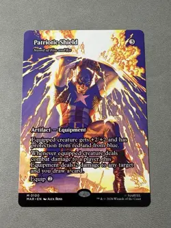 Patriotic Shield - Sword of Fire and Ice 100 (Borderless Reg) Marvel Universe NM - Image 1