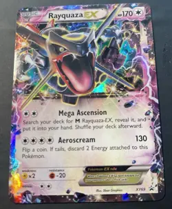 Rayquaza EX XY69 - Full Art Ultra Rare Promo - Black Star Pokemon Card - LP/NM - Image 1