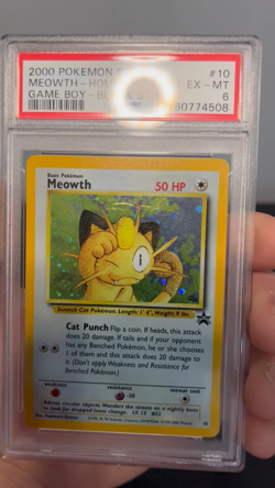 Pokemon Meowth 10 Black Star Promo Game Boy Holo PSA 6 - Image 2