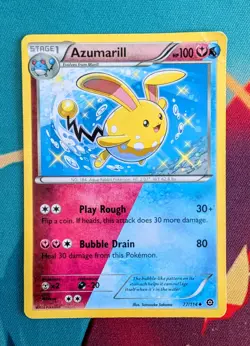 Azumarill 77/114 XY Steam Siege Uncommon Pokemon TCG Card - MP/DMG - Image 1