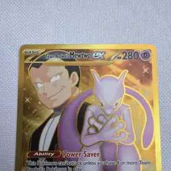 Pokemon TCG Team Rocket's Mewtwo ex 240/182 SV10 Holo Full Art Hyper Rare EN - Image 2