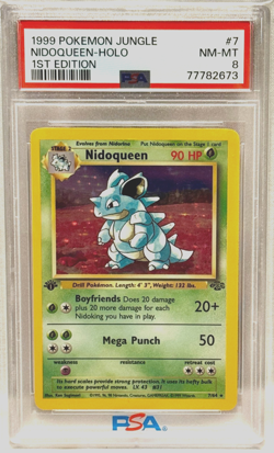 1999 POKEMON JUNGLE #7 NIDOQUEEN 1ST EDITION HOLO PSA 8 NM - MT CARD - Image 2