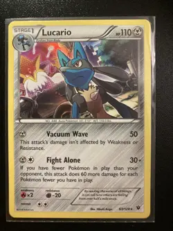 2016 Lucario 63/124 - Holo Rare - XY Fates Collide Series - NM Pokemon TCG - Image 1