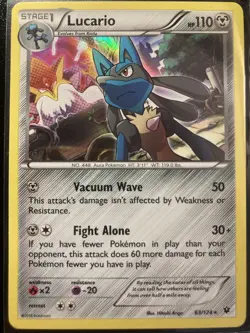 2016 Lucario 63/124 - Holo Rare - XY Fates Collide Series - NM Pokemon TCG - Image 2