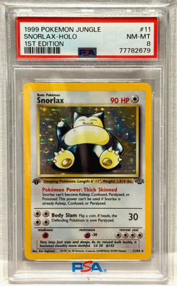 1999 POKEMON JUNGLE #11 SNORLAX 1ST EDITION HOLO PSA 8 NM - MT CARD - Image 1