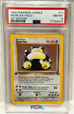 1999 POKEMON JUNGLE #11 SNORLAX 1ST EDITION HOLO PSA 8 NM - MT CARD - Image 2