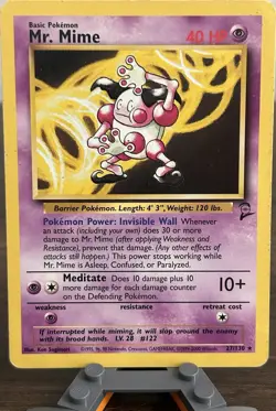 Wizards of the Coast Mr. Mime 027/130 Base Set 2 Rare 40HP Unlimited - Image 1