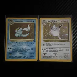 Pokemon TCG Jungle Vaporeon 12/64 & Wigglytuff 16/64 Holo Lot 2 1999 - Image 1