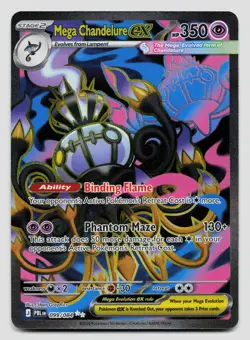Pokemon Mega Chandelure ex Ultra Rare ME05: Pitch Black 099/084 NM - Image 1