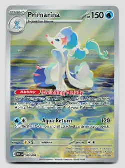 Pokemon Primarina Illustration Rare ME05: Pitch Black 088/084 NM - Image 1