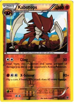 Kabutops 39/124 Rare Fates Collide Pokemon Reverse Holo Near Mint - Image 1