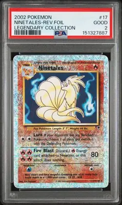 NINETALES Legendary Collection Reverse Holo Rare #17 PSA 2 Vintage Pokemon - Image 1