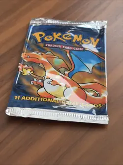 Pokemon Unlimited Base Set Booster Pack Charizard Artwork Empty Wrapper - Image 3
