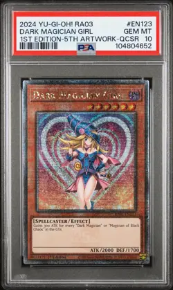 Dark Magician Girl Yugioh 2024 RA03-EN123 Quarter Century Secret Rare 1st PSA 10 - Image 1