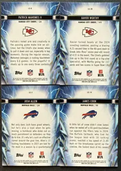 Josh Allen / Patrick Mahomes Light Speed 2025 Topps Cosmic Chrome 4 Card Lot - Image 2