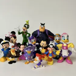 Disney Mickey Mouse Figures Mixed Toy Lot Of 13 Figures Cake Toppers - Image 1