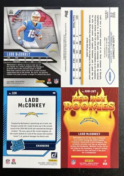 (4) LADD MCCONKEY RC CARD LOT 2024 TOPPS CHROME SILVER, DONRUSS, PRIZM, INSERT - Image 2