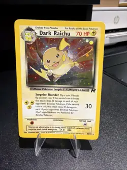 Pokemon Dark Raichu Holo Card Team Rocket Series 83/82 - Image 1