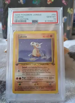 Pokemon Cubone 1st Edition Jungle 50/64 PSA 10 Gem Mint 1999 Vintage WOTC - Image 1