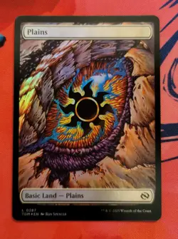 Magic the Gathering FOIL Plains Full Art Dragon Eye Land Tarkir Dragonstorm MTG - Image 1