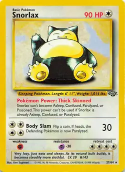 Snorlax 27/64 Rare Jungle Pokemon Unlimited Moderately Played - Image 1